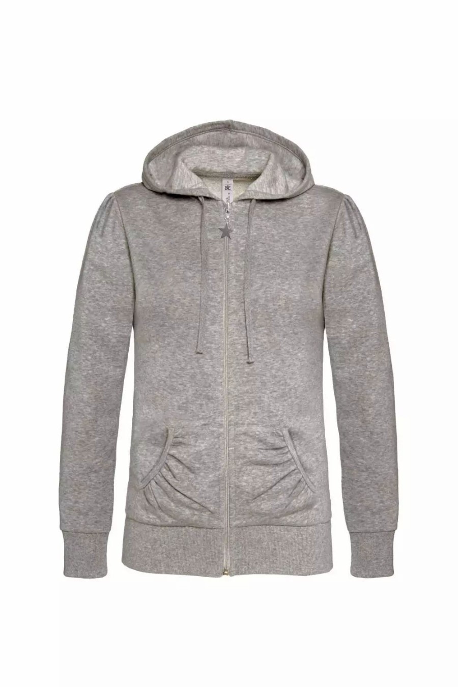 Sweatshirts & Sweaters * | B&C B&C Wonder Women Full Zip Hooded Sweatshirt / Hoodie ( ) Heather Grey