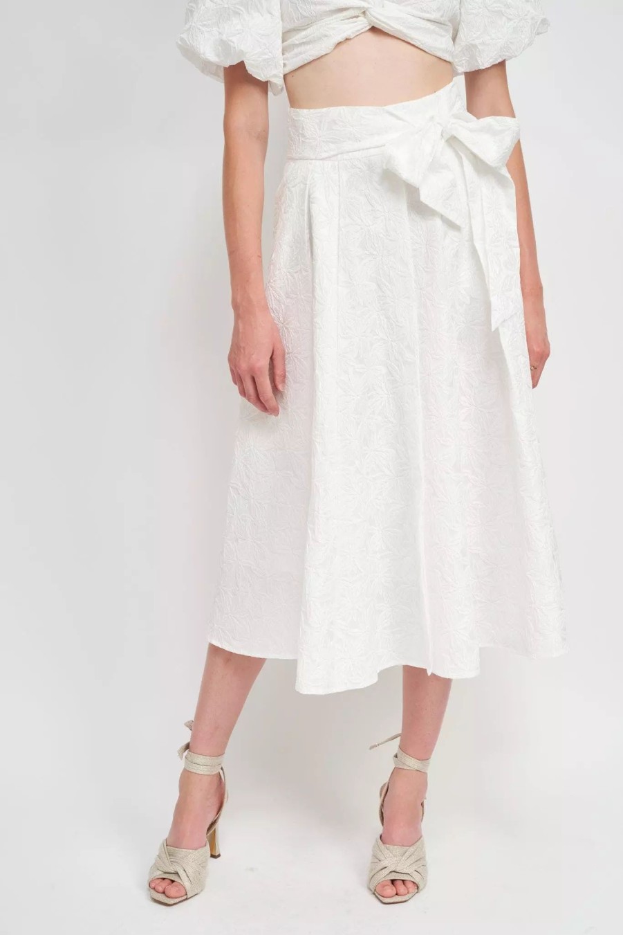 Skirts * | En Saison Taytum Midi Skirt Off-White