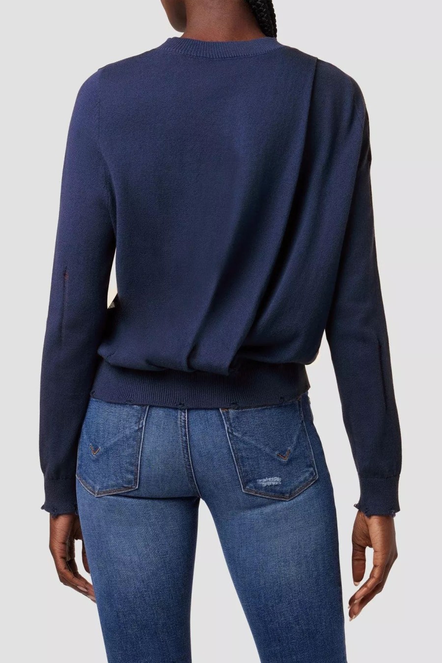 Sweatshirts & Sweaters * | Hudson Jeans Long Sleeve Twist Back Sweater Beacon Blue