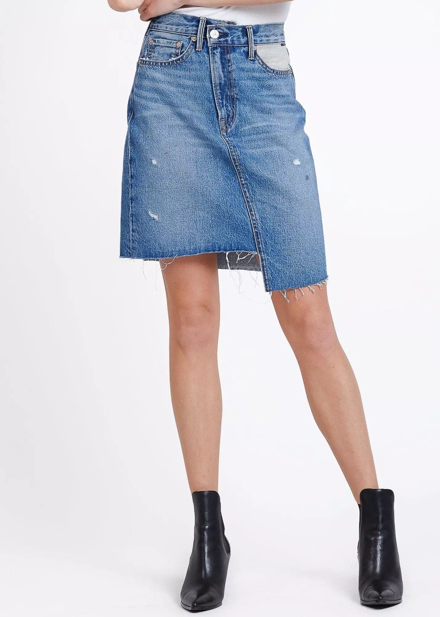 Bottoms * | Noend Denim Ash Skirt In Mechanic