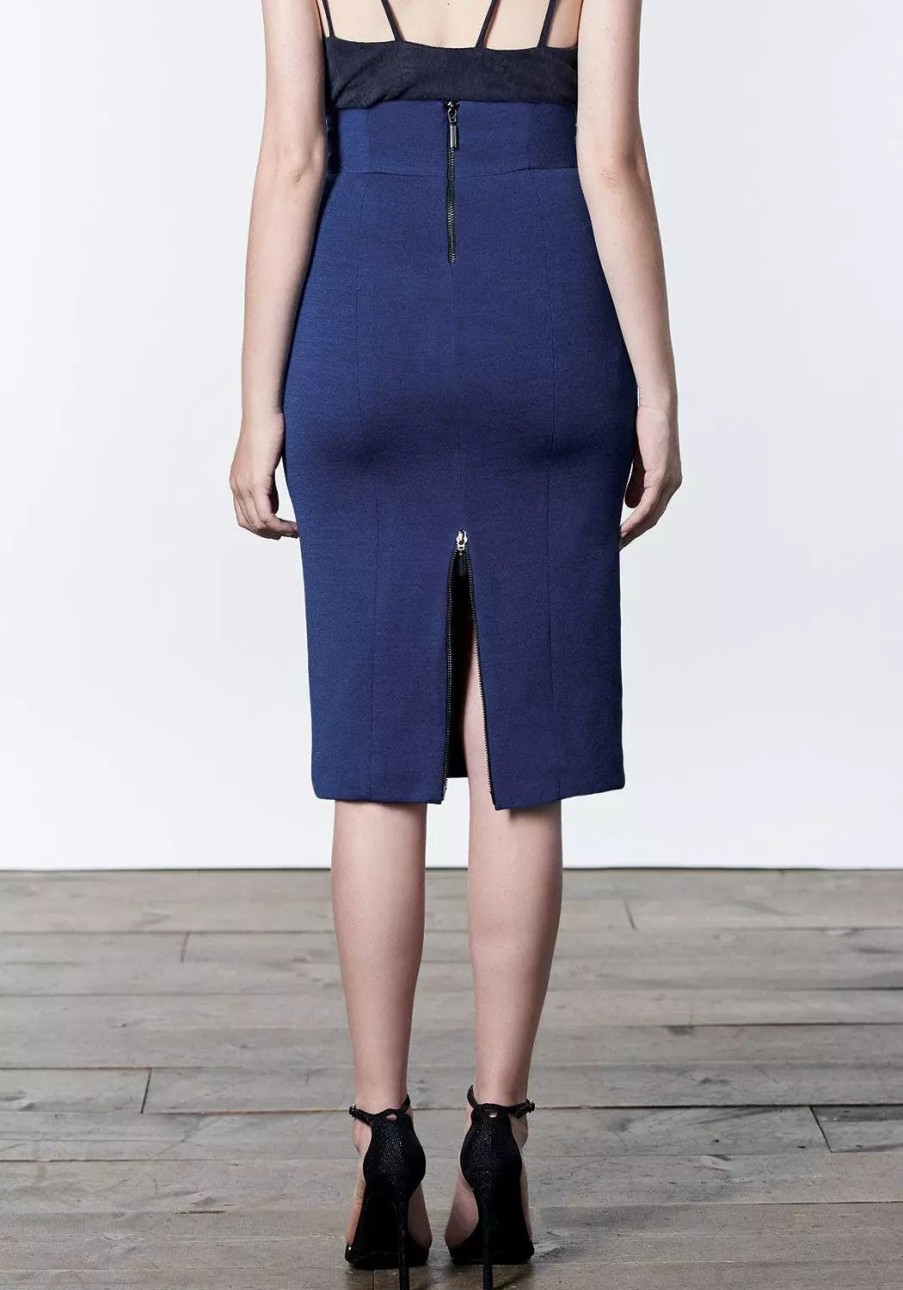 Skirts * | Lahive Natalia Cobalt Pencil Skirt Cobalt Blue