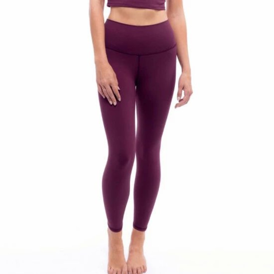 Bottoms * | Lezat Elevate 7/8 High Waisted Legging Leggings Sangria