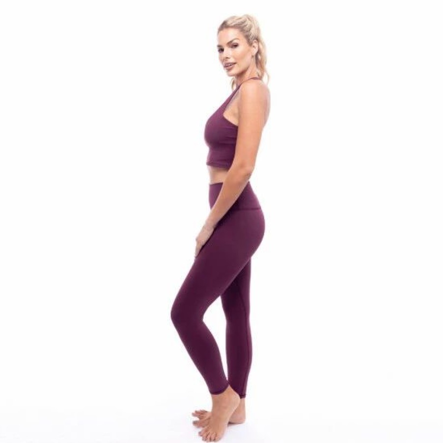 Bottoms * | Lezat Elevate 7/8 High Waisted Legging Leggings Sangria