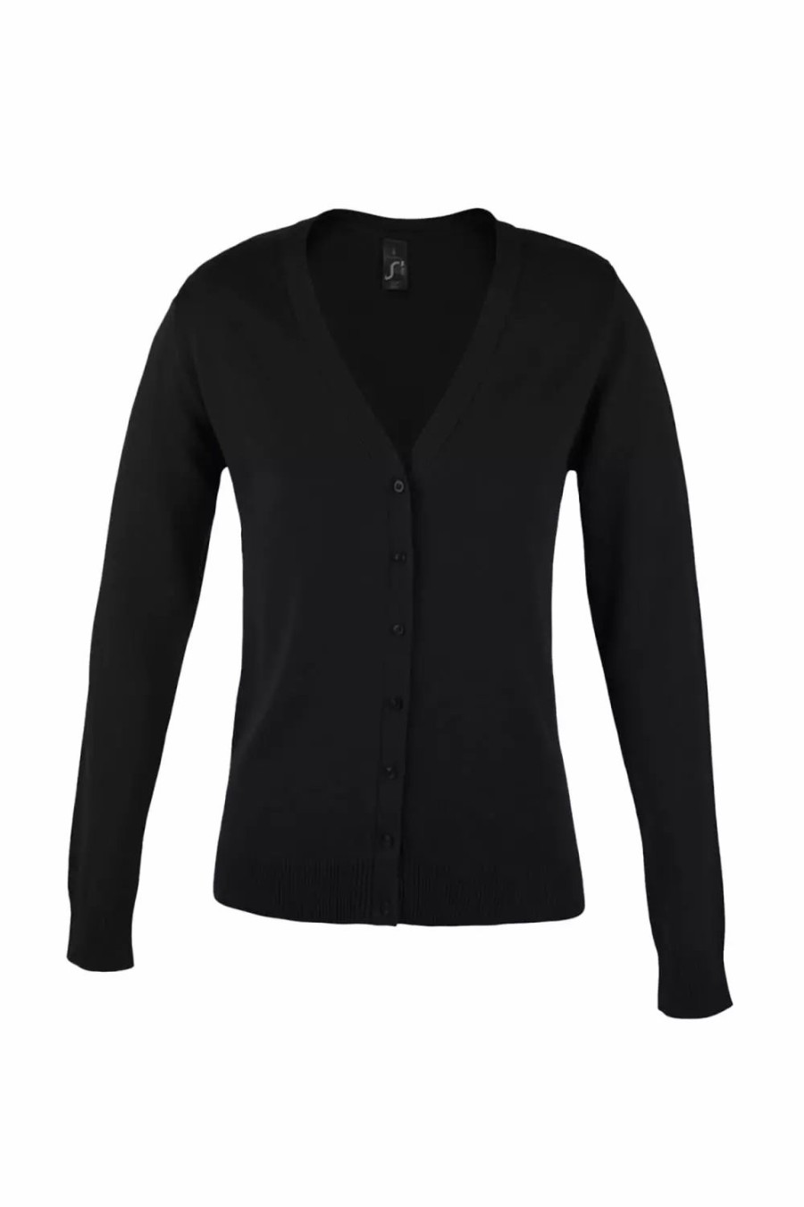 Sweatshirts & Sweaters * | Sols Womens/Ladies Golden V Neck Cardigan Black