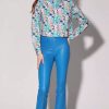 Bottoms * | Walter Baker Lori Pant, Stretch Leather Bright Blue