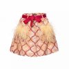 Skirts * | Andreeva Peach Skirt With Feathers Details Yellow