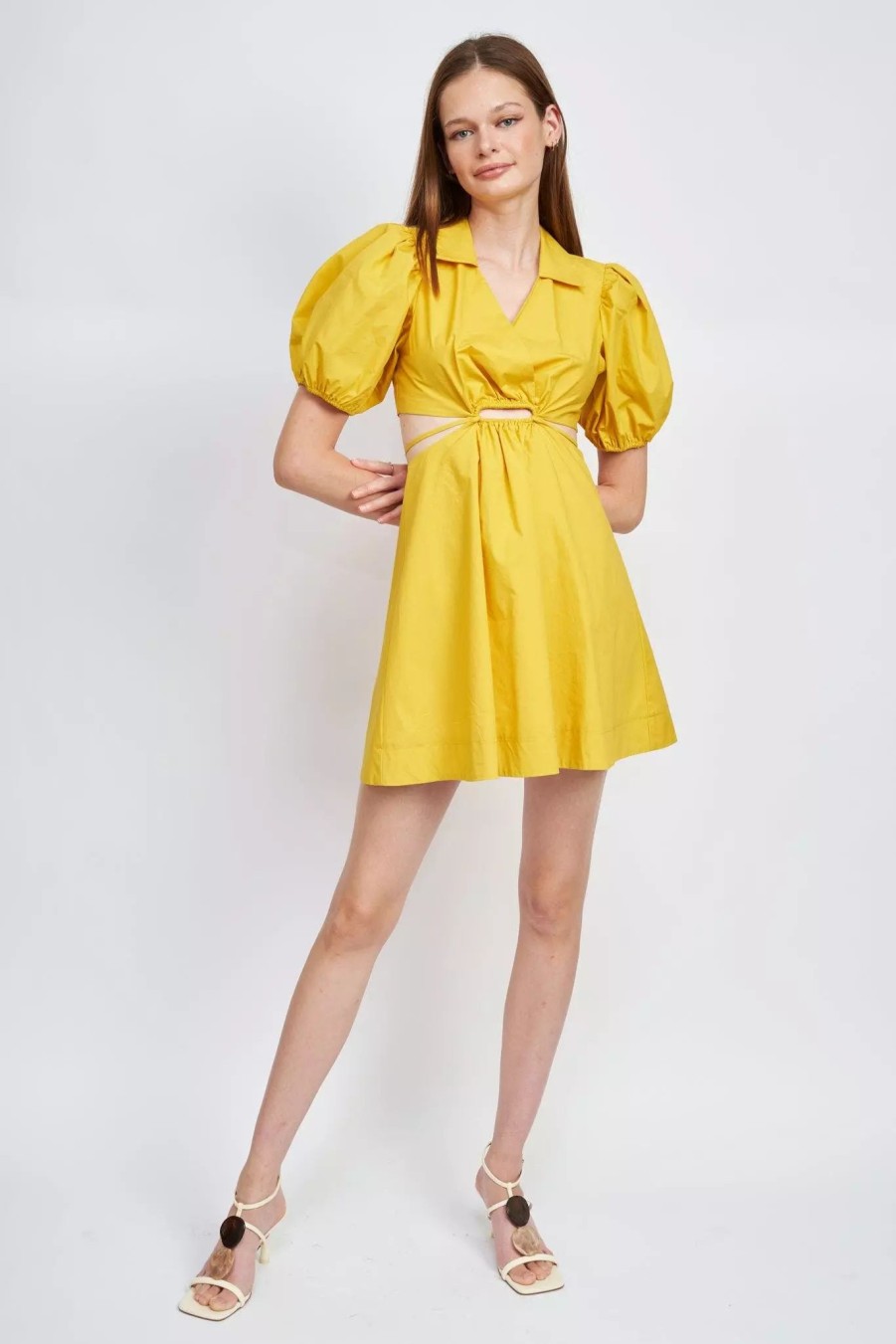 Dresses * | En Saison Lyanna Mini Dress Yellow