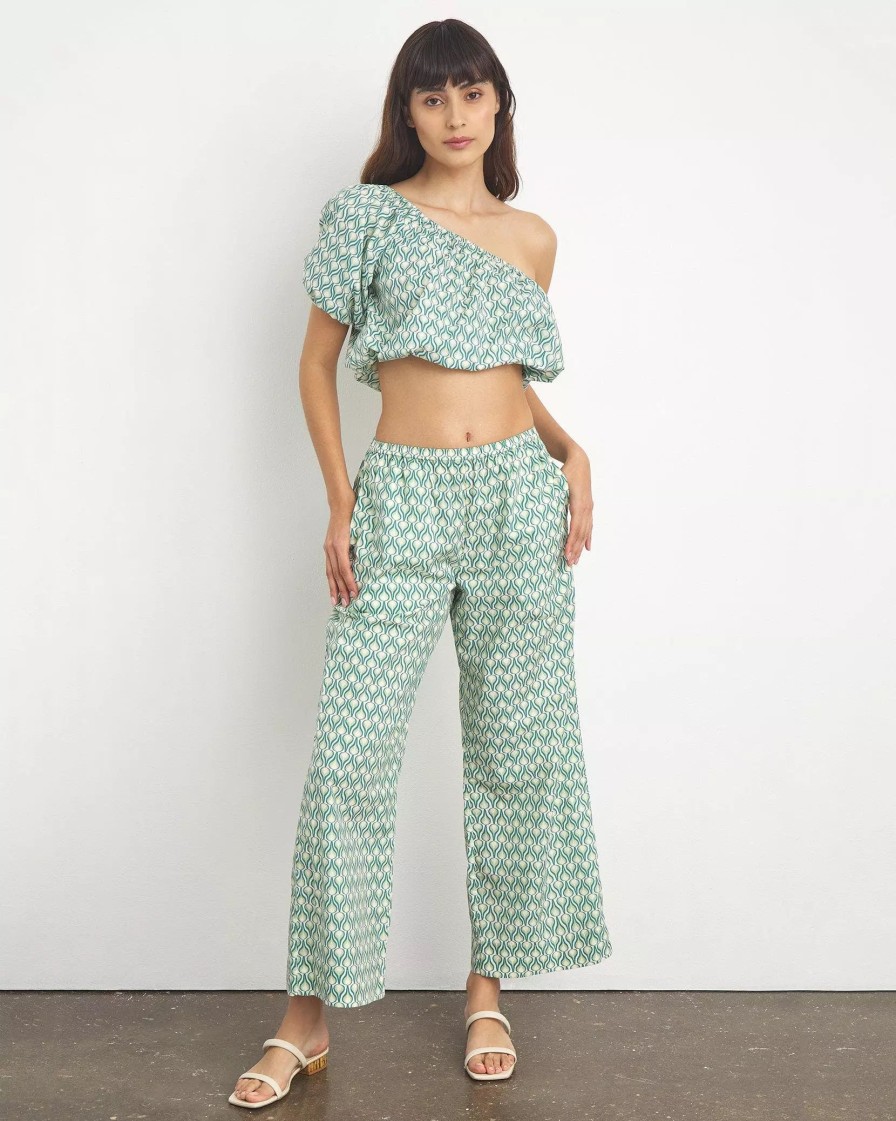 Bottoms * | Onia Poplin Pant Deep Sea Multi Flame Geo