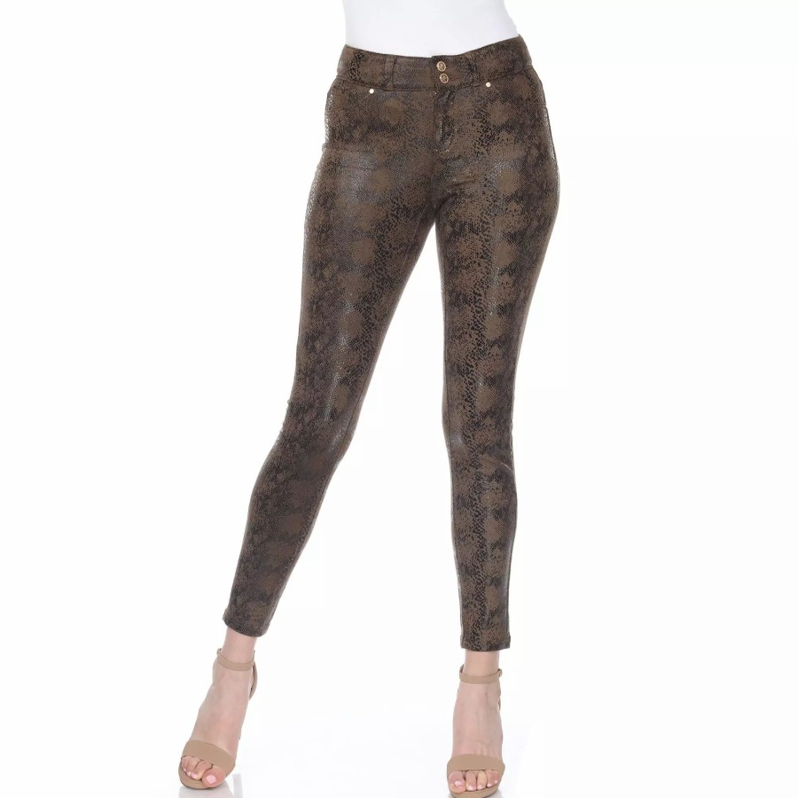 Bottoms * | Mark Faux Suede Snake Print Pants