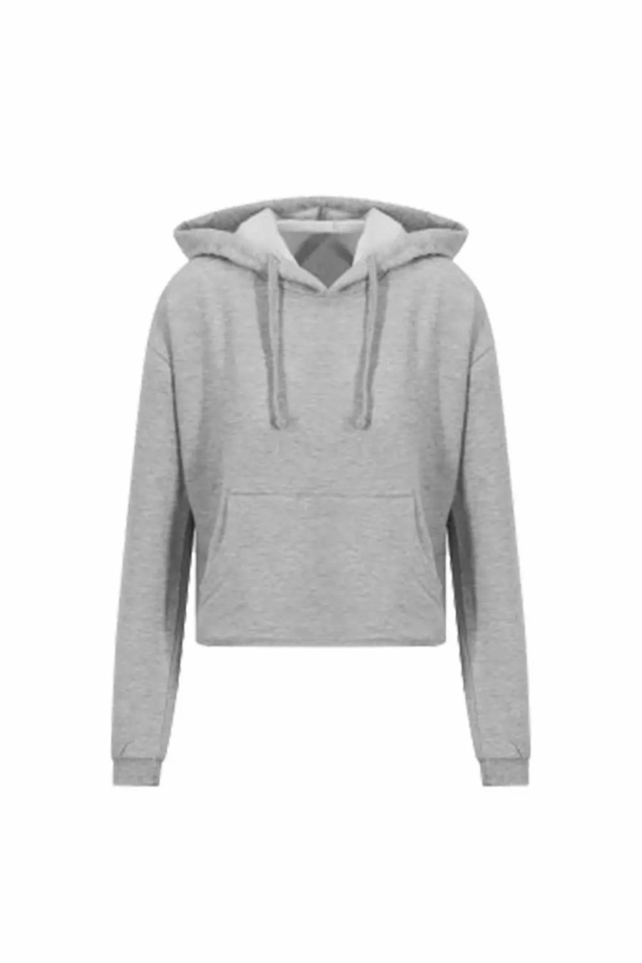 Sweatshirts & Sweaters * | Awdis Just Hoods Womens/Ladies Girlie Cropped Hoodie ( ) Heather Grey