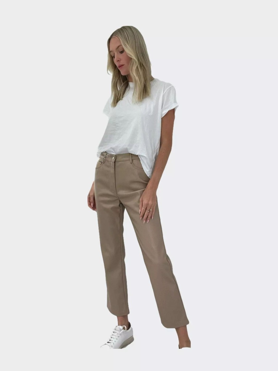 Bottoms * | Six Fifty Ricki Crop Pant Taupe