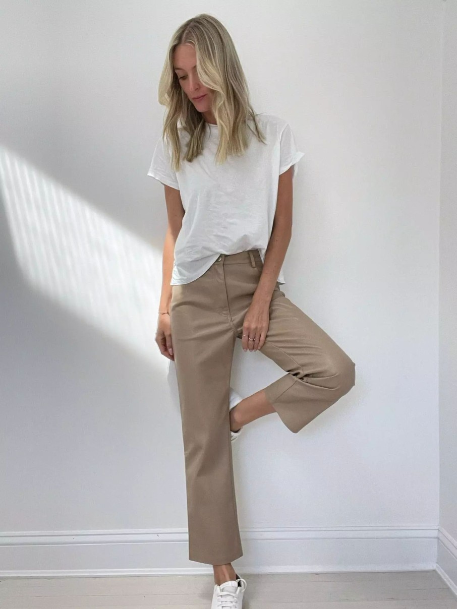 Bottoms * | Six Fifty Ricki Crop Pant Taupe