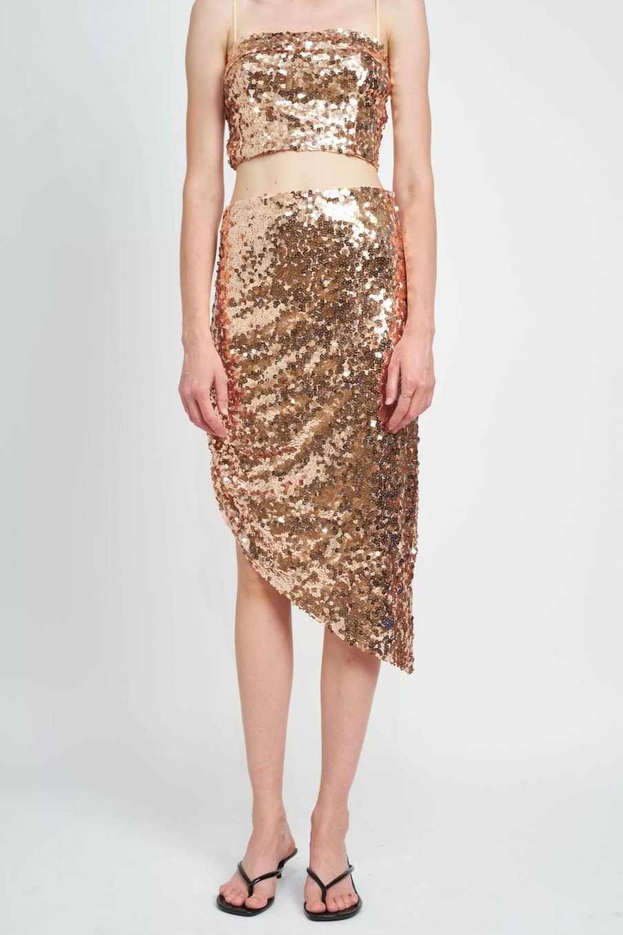 Skirts * | Emory Park Jasmine Sequin Midi Skirt Brown