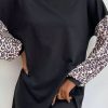 Dresses * | Anna-Kaci Two Tone Leopard Print Dress Black