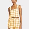 Bottoms * | Vitamin A Tallows Linen Short Ecolinen Honeycomb Gingham