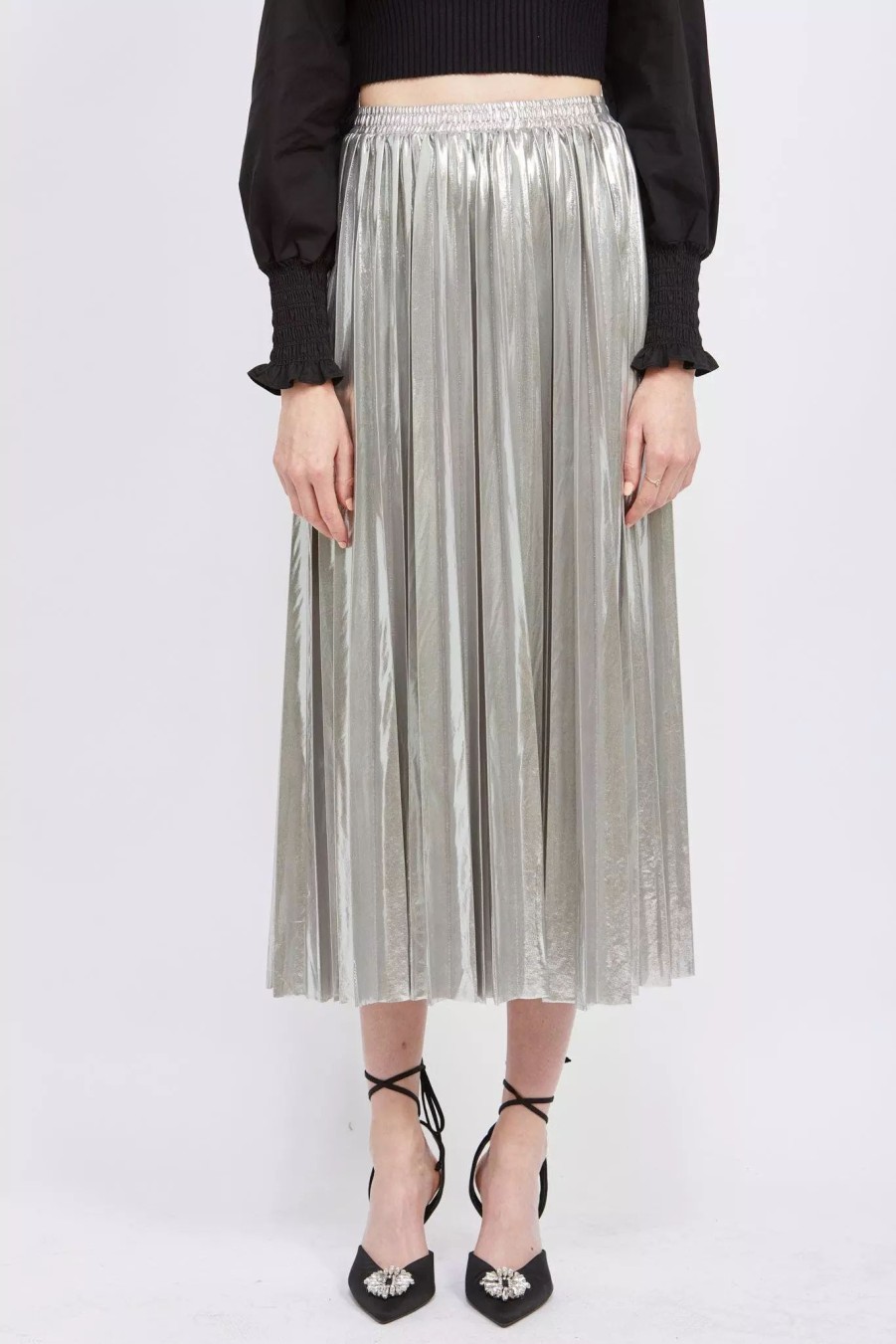 Skirts * | En Saison Ivy Midi Skirt Silver