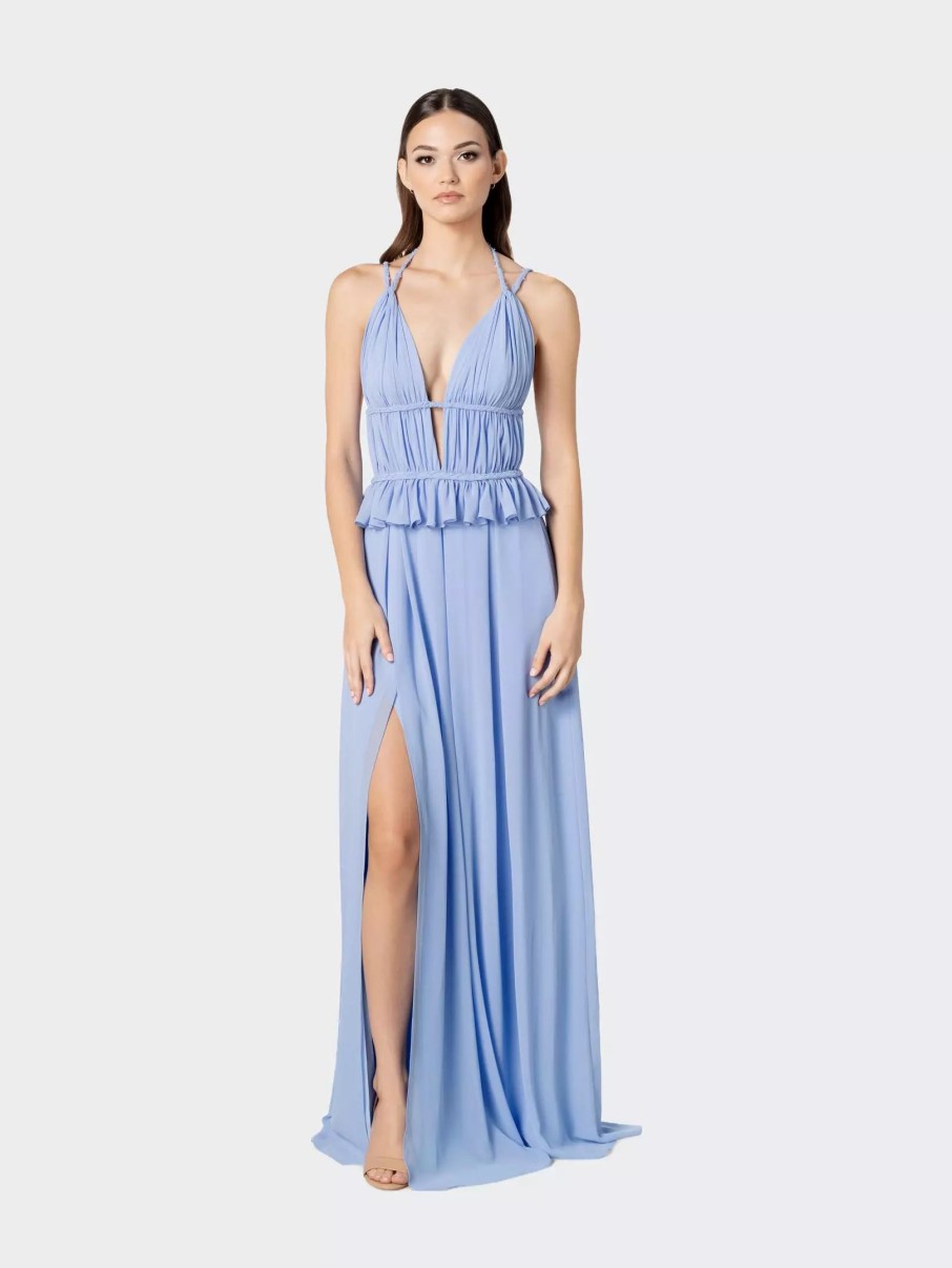 Dresses * | Dress The Population Athena Gown Periwinkle